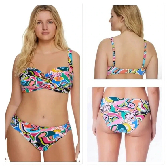 Bleu Rod Beattie Go For Bold Two Piece Swimsuit Top and Sarong Bikini Bottom - Picture 1 of 14